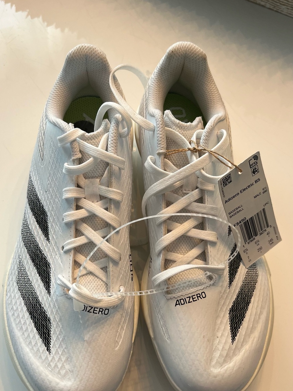 Adidas Adizero White & Black baseball cleats size 7 -new